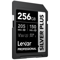 Produktbild för Lexar SDXC Professional SILVER Plus 1066x UHS-I/U3/A2/4K R205/W150 (V30) 256GB