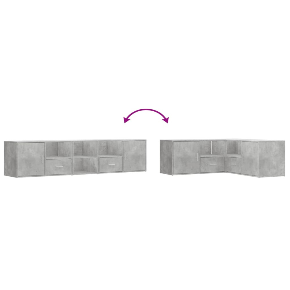 Produktbild för Hörnskåp betonggrå 200x40x45 cm konstruerat trä