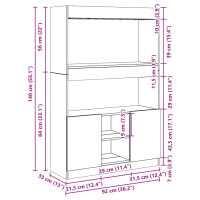 Produktbild för Högskåp vit 92x33x140 cm konstruerat trä
