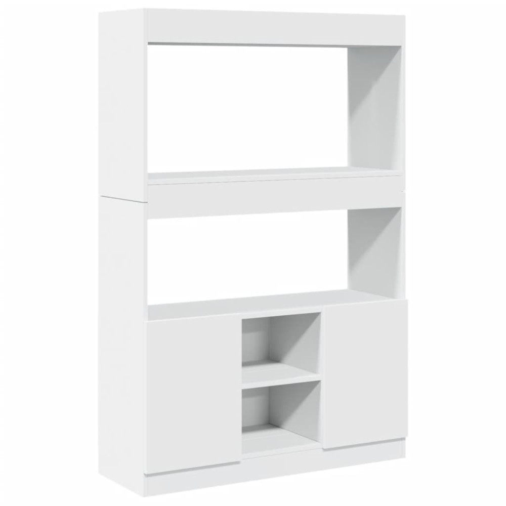 Produktbild för Högskåp vit 92x33x140 cm konstruerat trä