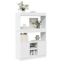 Produktbild för Högskåp vit 92x33x140 cm konstruerat trä