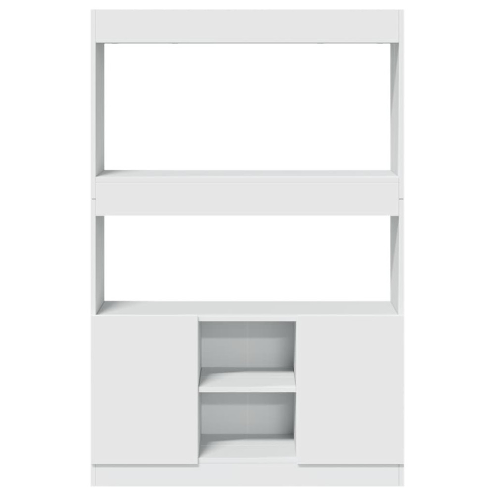 Produktbild för Högskåp vit 92x33x140 cm konstruerat trä