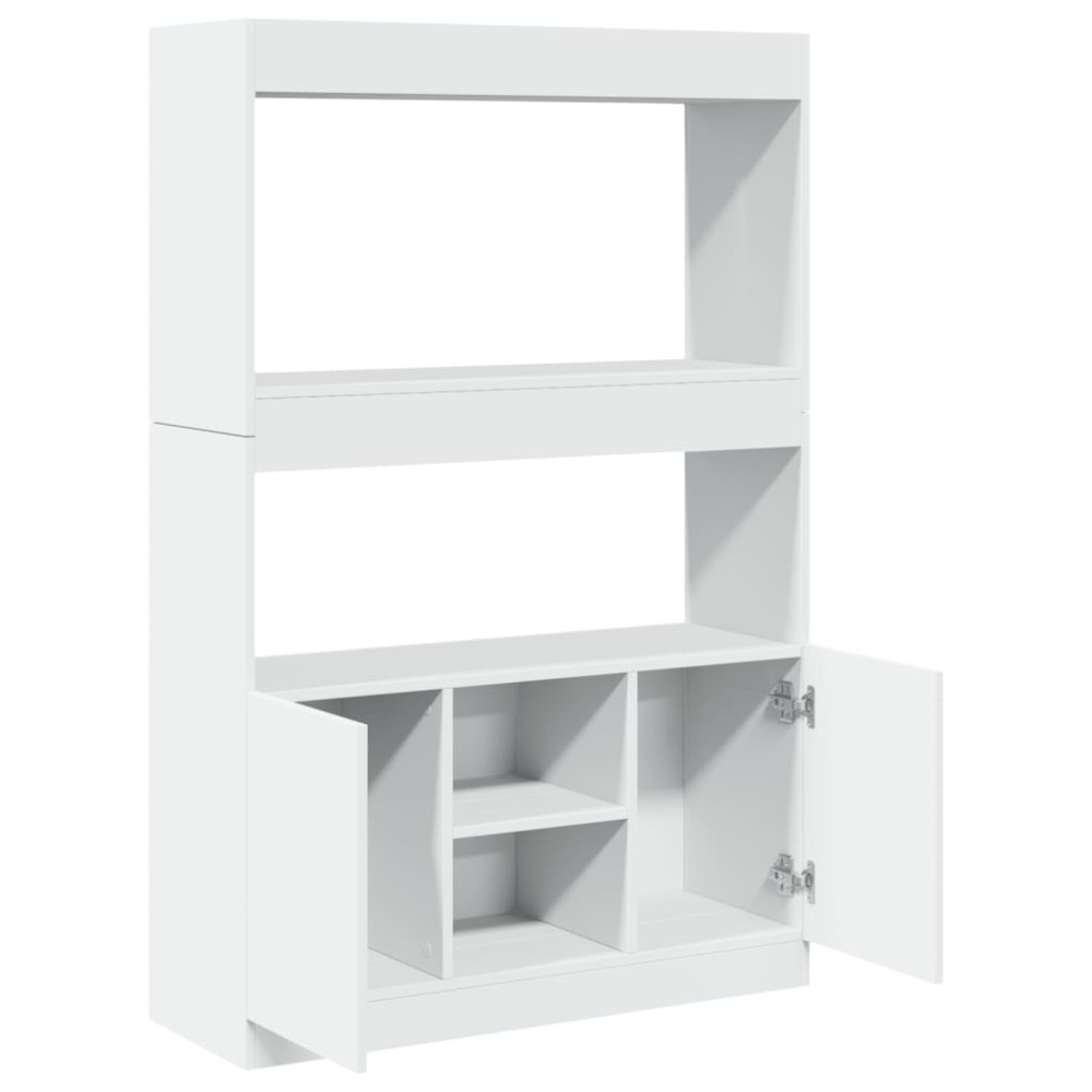 Produktbild för Högskåp vit 92x33x140 cm konstruerat trä