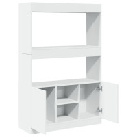 Produktbild för Högskåp vit 92x33x140 cm konstruerat trä