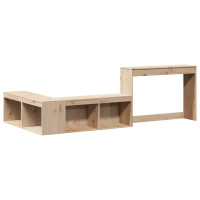 Produktbild för Sängbord med skrivbord 232x122x75 cm massivt trä furu