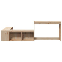 Produktbild för Sängbord med skrivbord 232x122x75 cm massivt trä furu