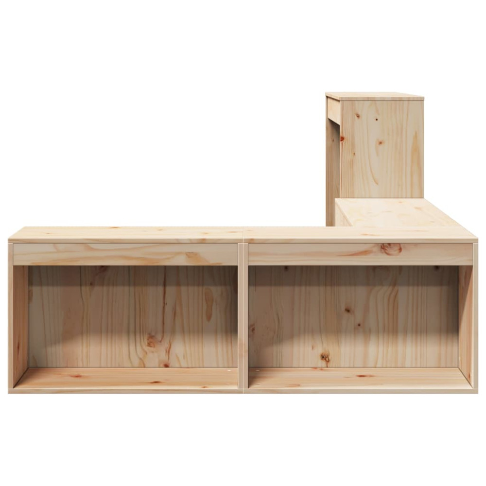 Produktbild för Sängbord med skrivbord 232x122x75 cm massivt trä furu