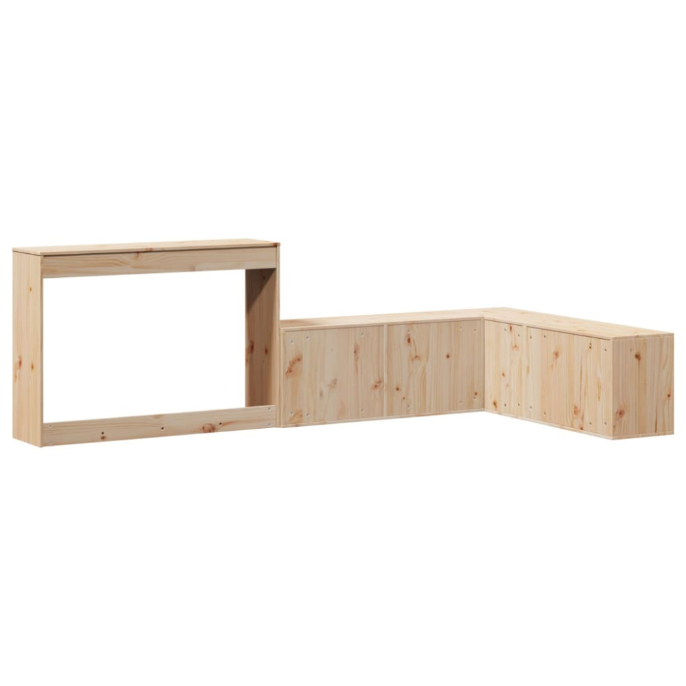 Produktbild för Sängbord med skrivbord 232x122x75 cm massivt trä furu