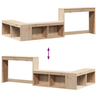 Produktbild för Sängbord med skrivbord 232x122x75 cm massivt trä furu