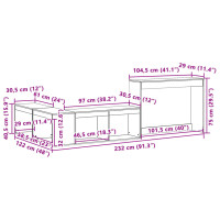 Produktbild för Sängbord med skrivbord 232x122x75 cm massivt trä furu