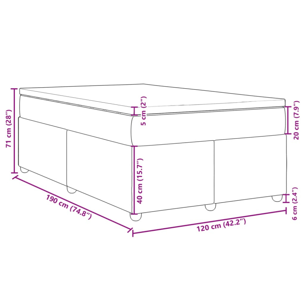 Produktbild för Ramsäng med madrass blå 120x190 cm tyg
