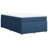 Produktbild för Ramsäng med madrass blå 120x190 cm tyg