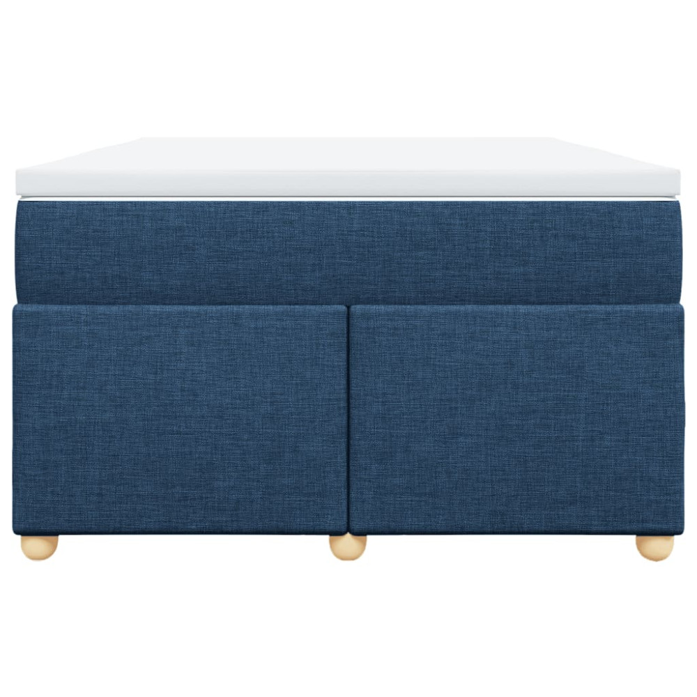 Produktbild för Ramsäng med madrass blå 120x190 cm tyg