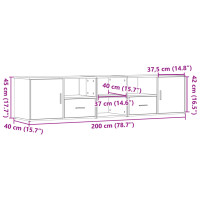 Produktbild för Hörnskåp sonoma-ek 200x40x45 cm konstruerat trä