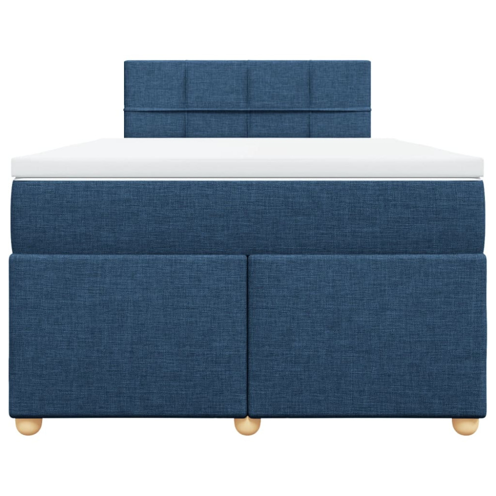 Produktbild för Ramsäng med madrass blå 120x190 cm tyg