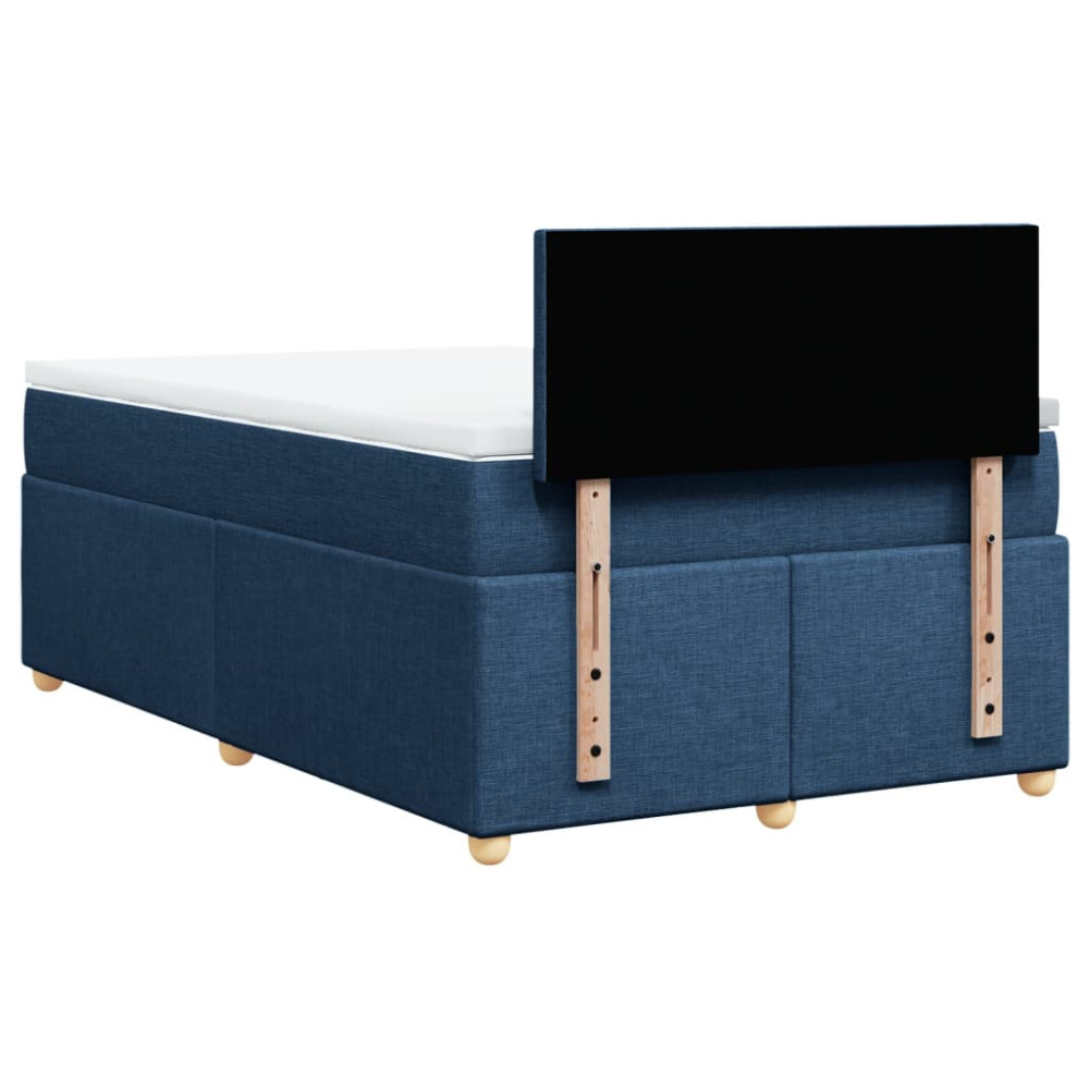 Produktbild för Ramsäng med madrass blå 120x190 cm tyg