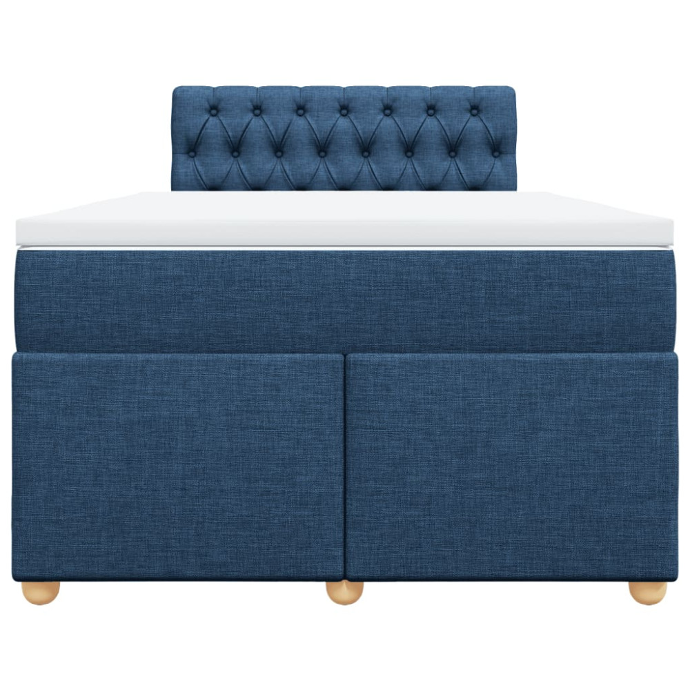 Produktbild för Ramsäng med madrass blå 120x190 cm tyg