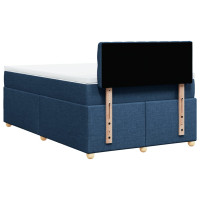 Produktbild för Ramsäng med madrass blå 120x190 cm tyg