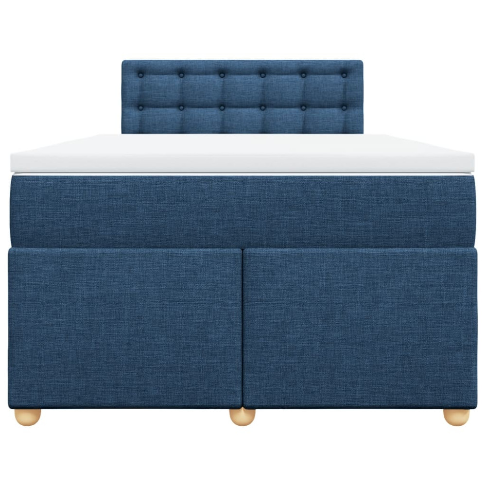 Produktbild för Ramsäng med madrass blå 120x190 cm tyg