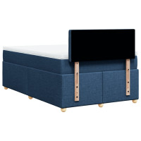 Produktbild för Ramsäng med madrass blå 120x190 cm tyg