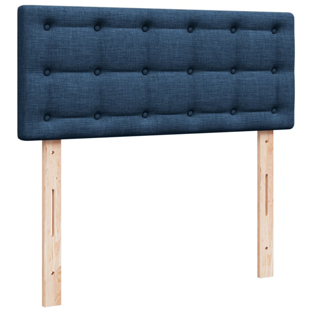 Produktbild för Ramsäng med madrass blå 120x190 cm tyg