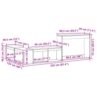 Produktbild för Sängskåp med skrivbord 222x122x75 cm massiv furu