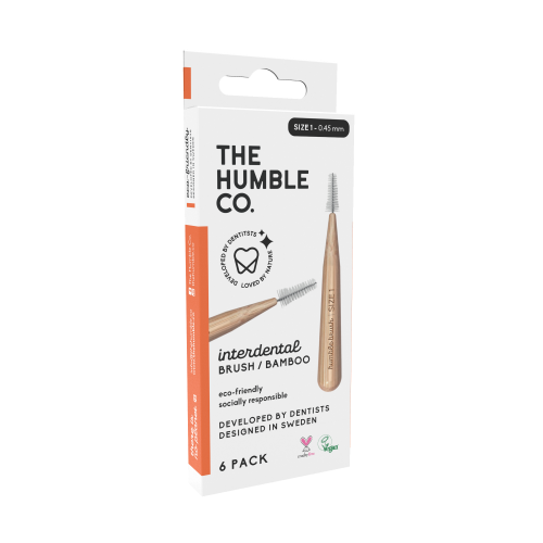 The humble co. Interdental Brush Bamboo - Orange 6-p (size 1 - 0,45 mm)