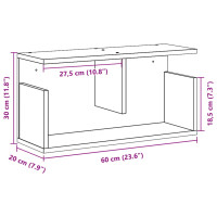 Produktbild för Väggskåp 60x20x30 cm betonggrå konstruerat trä