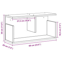 Produktbild för Väggskåp 60x20x30 cm svart konstruerat trä