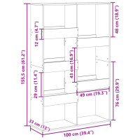 Produktbild för Rumsavdelare sonoma-ek 100x33x155,5 cm konstruerat trä