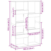 Produktbild för Rumsavdelare vit 100x33x155,5 cm konstruerat trä