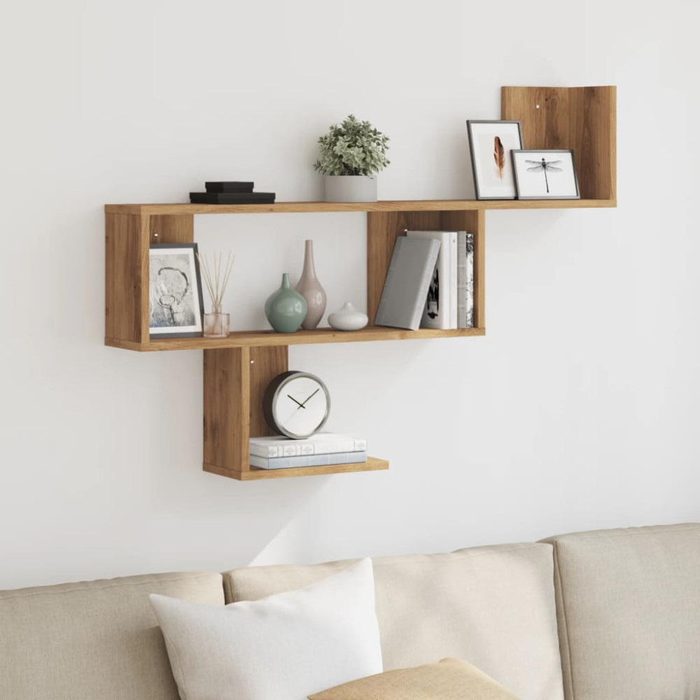 Produktbild för Vägghylla ek 100x15x70 cm konstruerat trä
