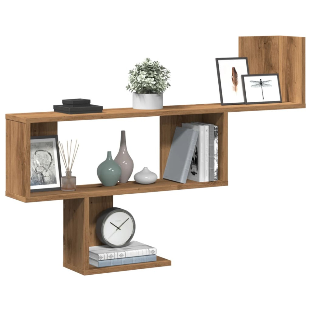 Produktbild för Vägghylla ek 100x15x70 cm konstruerat trä