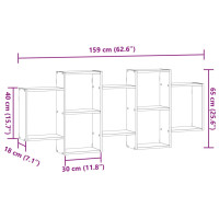 Produktbild för Vägghylla vit 159x18x65 cm konstruerat trä