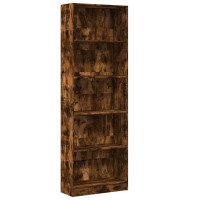 Produktbild för Bokhylla rökfärgad ek 60x24x176 cm konstruerat trä