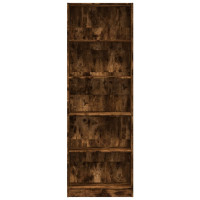 Produktbild för Bokhylla rökfärgad ek 60x24x176 cm konstruerat trä