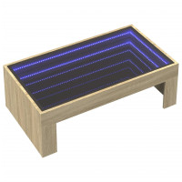 Produktbild för Soffbord med Infinity LEDs sonoma-ek 90x50x30 cm