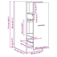 Produktbild för Apoteksskåp ek 30x41x77,5 cm konstruerat trä