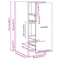 Produktbild för Apoteksskåp svart 30x41x77,5 cm konstruerat trä