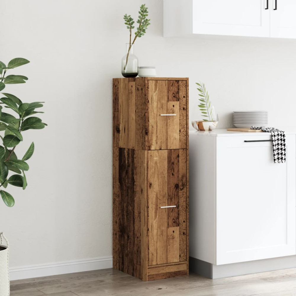 Produktbild för Apoteksskåp åldrat trä 30x41x118 cm konstruerat trä