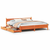 Produktbild för Sängram utan madrass vit 180x200 cm massiv furu