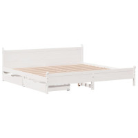 Produktbild för Sängram utan madrass vit 180x200 cm massiv furu