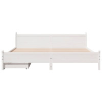 Produktbild för Sängram utan madrass vit 180x200 cm massiv furu