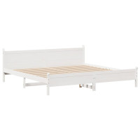 Produktbild för Sängram utan madrass vit 180x200 cm massiv furu