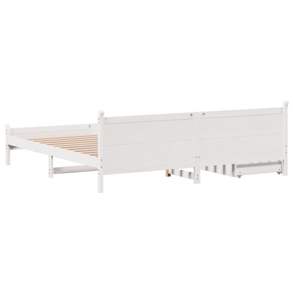 Produktbild för Sängram utan madrass vit 180x200 cm massiv furu