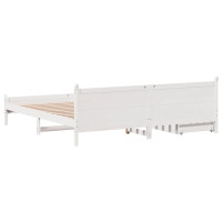 Produktbild för Sängram utan madrass vit 180x200 cm massiv furu