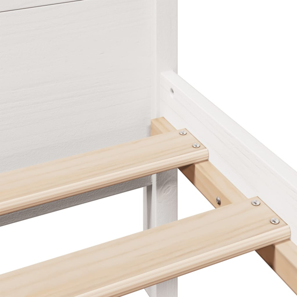 Produktbild för Sängram utan madrass vit 180x200 cm massiv furu