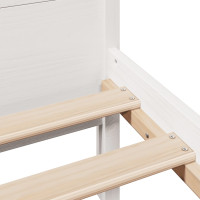 Produktbild för Sängram utan madrass vit 180x200 cm massiv furu