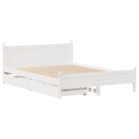 Produktbild för Sängram utan madrass vit 120x200 cm massiv furu