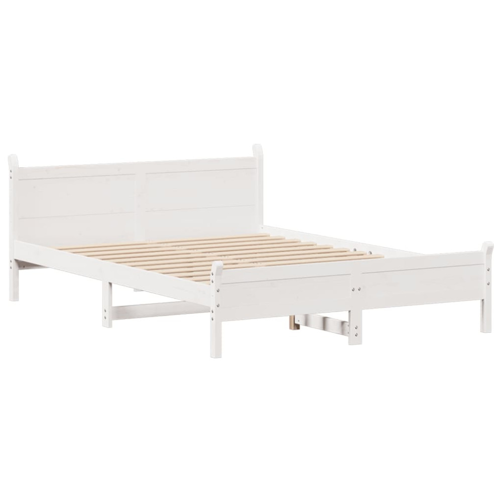 Produktbild för Sängram utan madrass vit 120x200 cm massiv furu